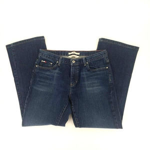 Tommy Hilfiger Womens Low Rise Boot Cut 5 Pocket Dark Blue Denim Jeans Size 32